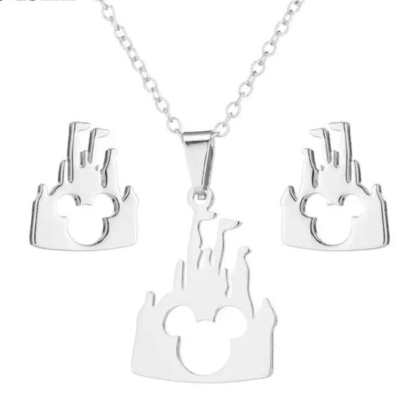 Mouse castle stainless steel stud earrings​ - Picture 2 of 4